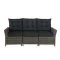 Alaterre Furniture Asti All-Weather Wicker Three-Seat Reclining Sofa with Cushions AWWF01FF